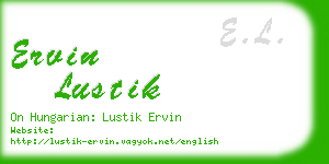ervin lustik business card